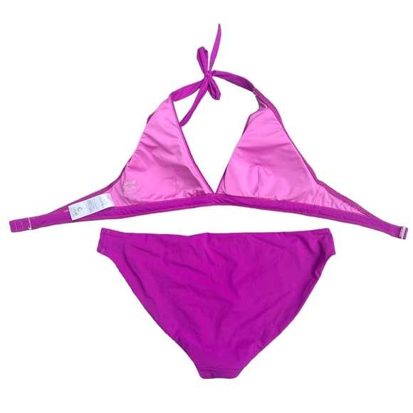 CASALL 2PC Bikini Set Size 10 Fully Lined Flattering Magenta Pink Purple Swim - Picture 4 of 12